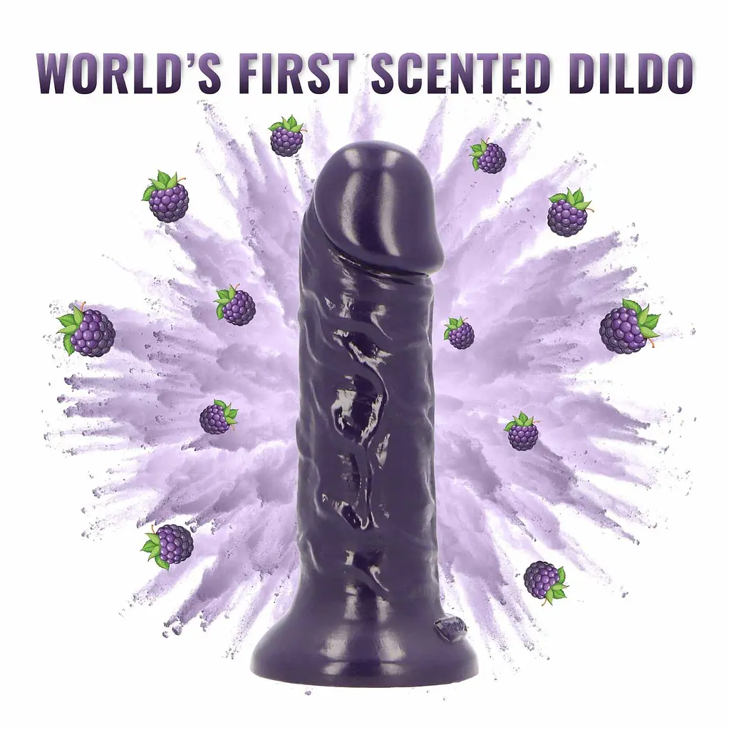 Фалоімітатор з ароматом ожини Toyz4lovers Delicious Dildo Berries, 15 см - фото 3