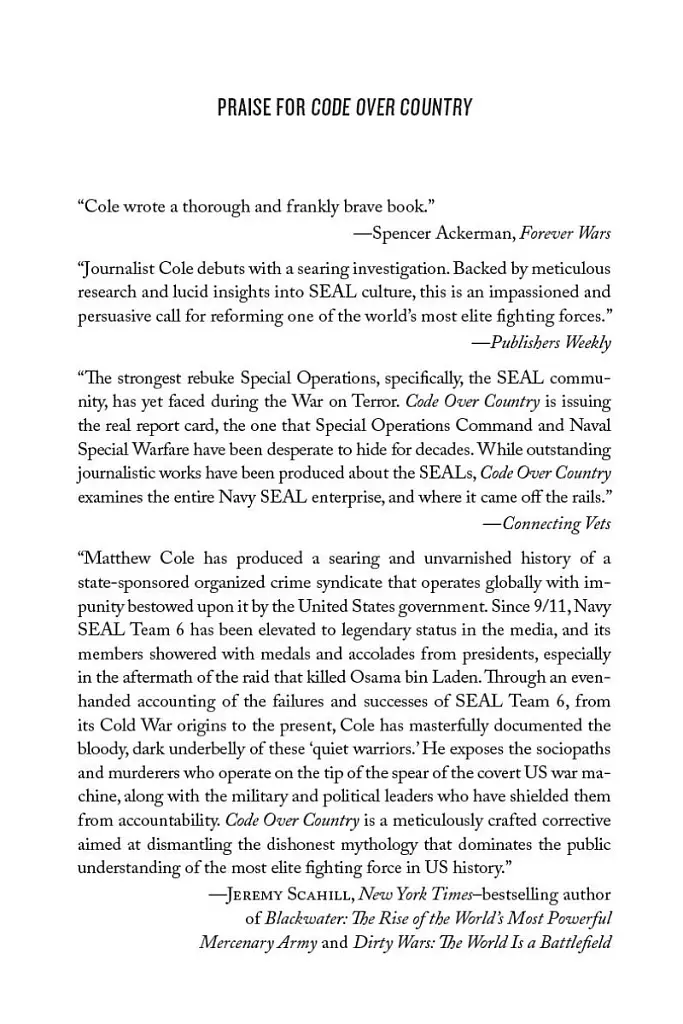 Code Over Country. The Tragedy and Corruption of SEAL Team Six - фото 2