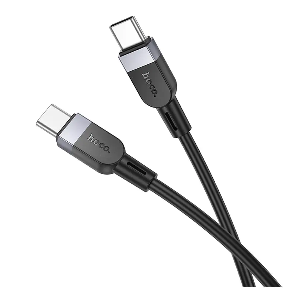 Кабель синхронізації Hoco X109 Silicone 60W/3A Type-C to Type-C 1m Black (35920_3605824) - фото 2