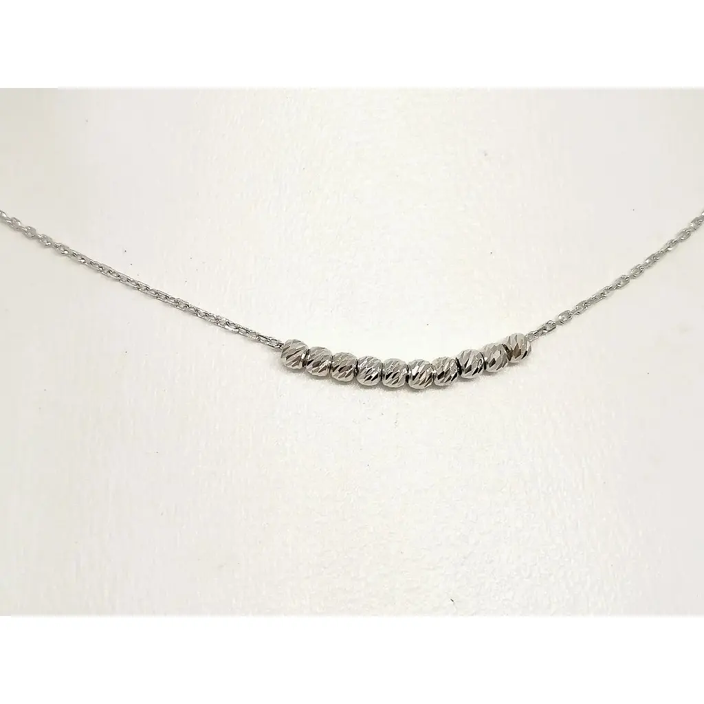 Серебряное колье Qvaliz Шарики. 908-01144 38 - фото 2