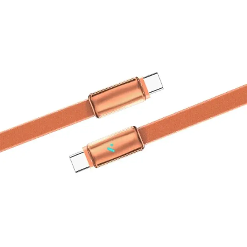Дата кабель USB-C to USB-C 1.0m 5A 100W ultra-thin orange ColorWay (CW-CBPDCC100-OR) - фото 3