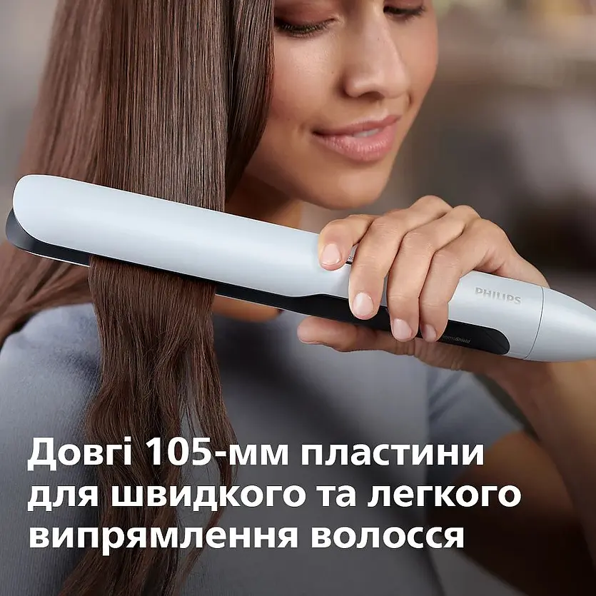 Випрямляч для волосся Philips 5000 ThermoShield 12 режимів біло-сірий (BHS520/00) - фото 5