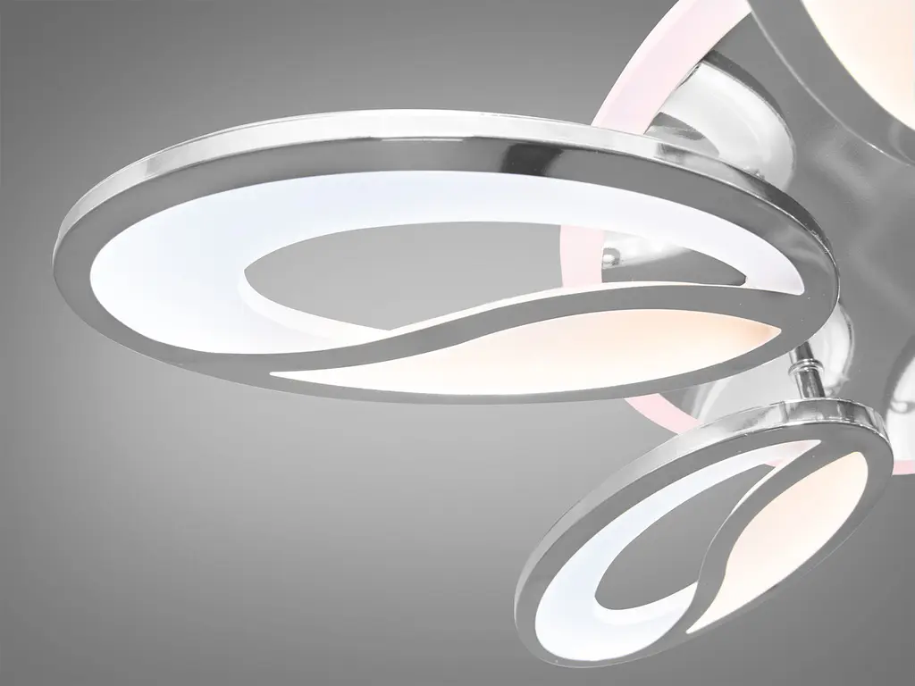 Люстра стельова LED Diasha 8090/6HR, 105W, 4100K/3200K/6500K, метал, акрил, сучасний стиль, з пультом, диммером - фото 4