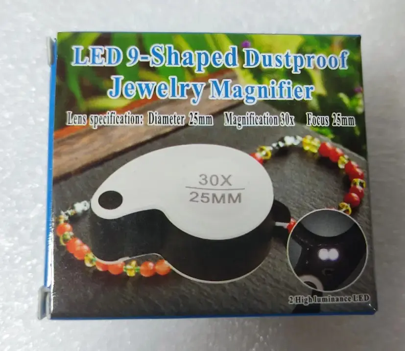 Лупа ювелірна NO 92530 30-кратна складна з підсвіткою діаметр 25 мм - фото 3