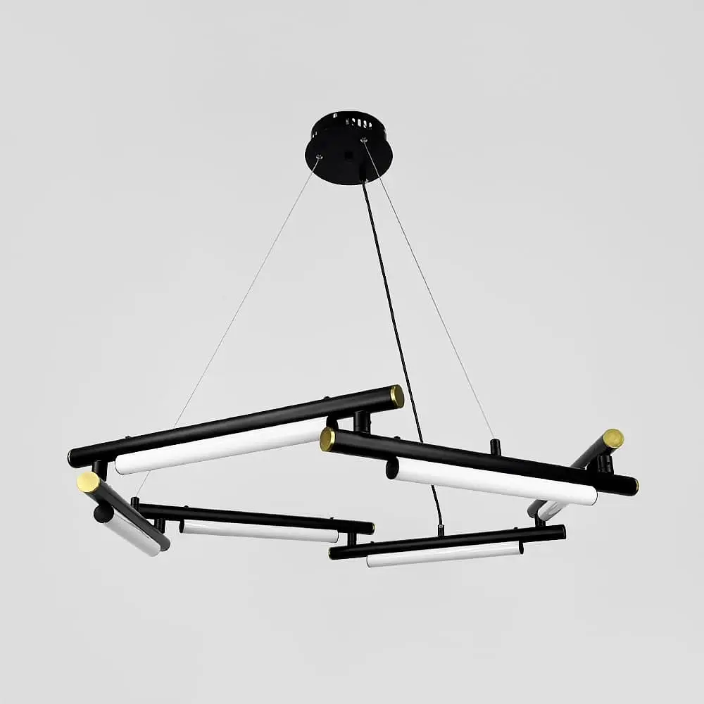 Уникальная подвесная люстра в черном кольцевом корпусе Ø 78 см Line F | Ст. MJ318-800 BK - фото 5