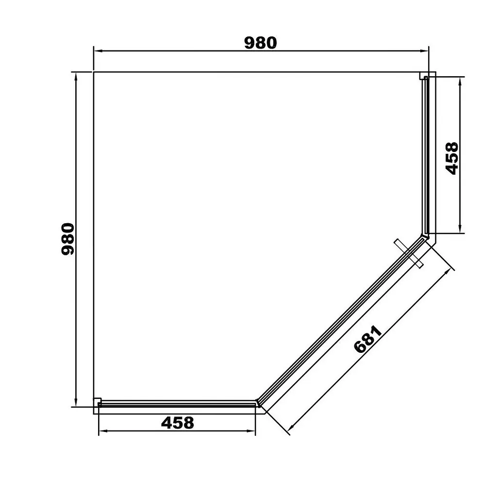 Душова кабіна Eger A Lany 100x100 п'ятикутна (без піддону) 599-553/1 Black - фото 6