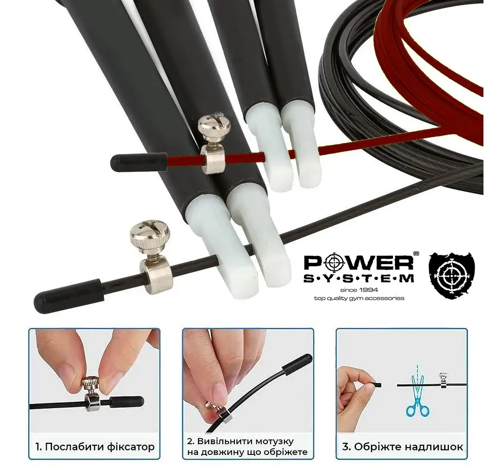 Швидкісна скакалка (PS-4033) Power system 2,8 м fit0007373 - фото 9