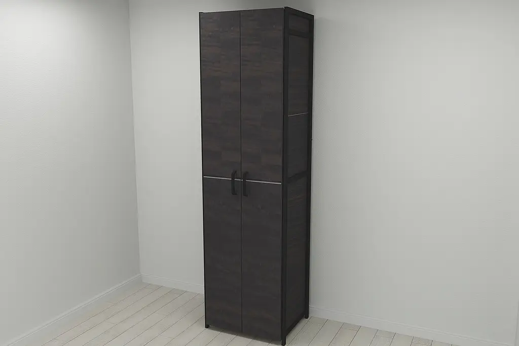 Шафа Гардероб Уні секція 7 серії Конект Ferrum-decor 220x60x50см Чорний метал ДСП Венге Магія 16 мм (FRD-104560) - фото 6