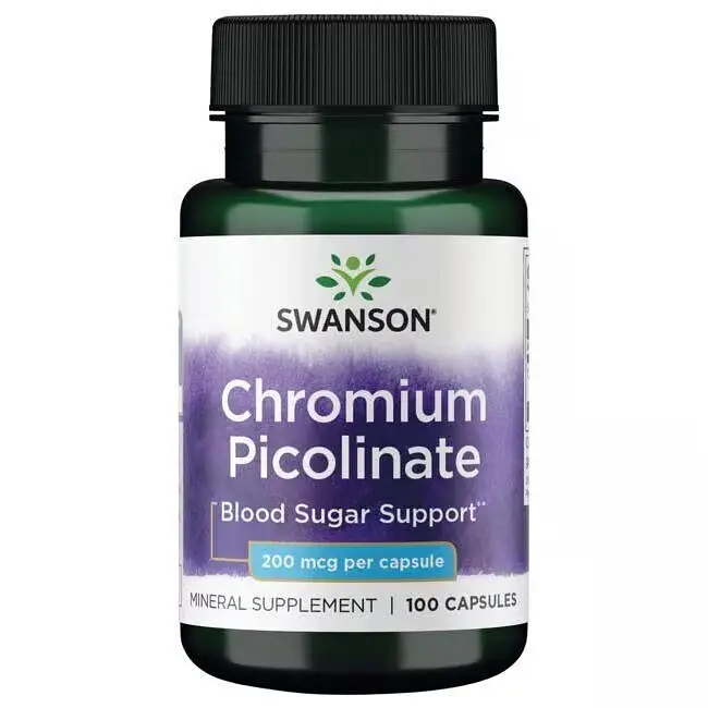 Хром Swanson Chromium Picolinate 200 mcg, 100 капсул для підтримки рівня цукру в крові