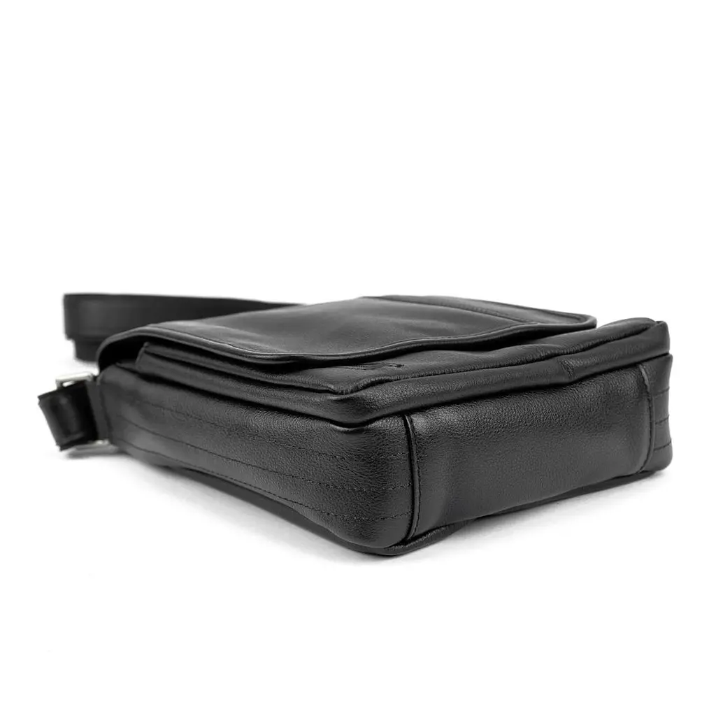 Класичний чоловічий месенджер з клапаном TIDING BAG t003A чорний - фото 3