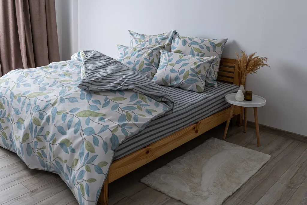 Комплект постільної білизни ТЕП Soft dreams Spring Basil полуторний сірий з синім (2-03857_25843) - фото 2