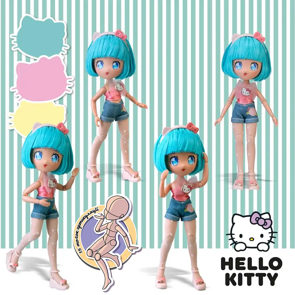 Игровой набор 4SF Manga Dolls серии Hello Kitty Красавица Пинк на скутере с аксессуарами (HKTF3000) - фото 9