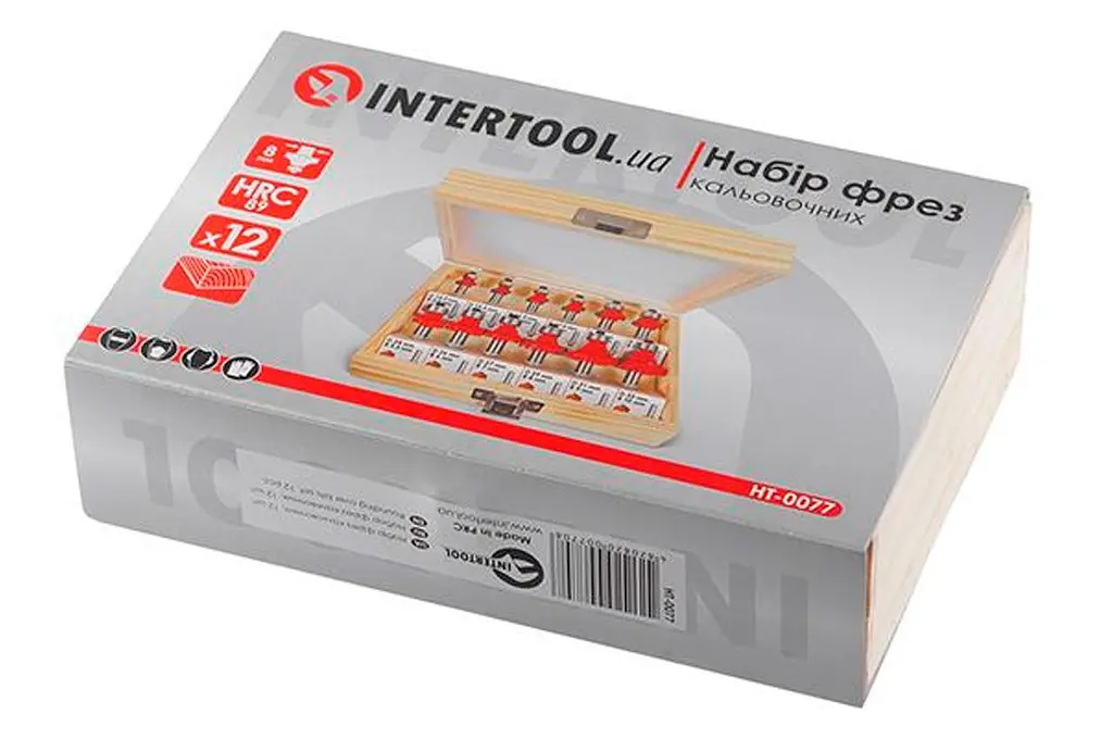 Набір фрез по дереву з підшипником Intertool (у наборі 12 шт.) HT-0077 - фото 7