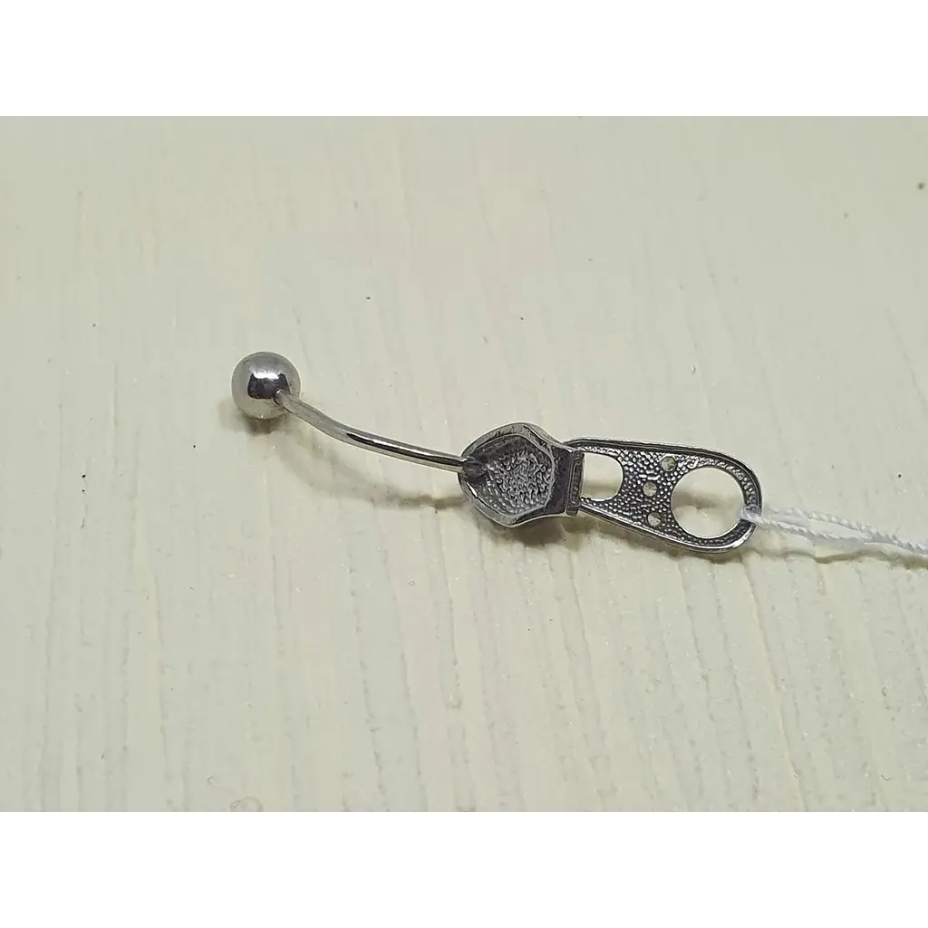 Срібна сережка для пірсингу пупка Ірій. 6019 - фото 2