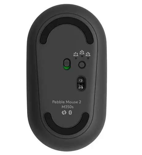 Миша бездротова Logitech Pebble Mouse 2 M350s, Tonal Graphite, Bluetooth / USB Logi Bolt, 400-4000 dpi, 3 кнопки, 1xAA, *Logi Bolt у комплекті не йде (910-007015) - фото 3