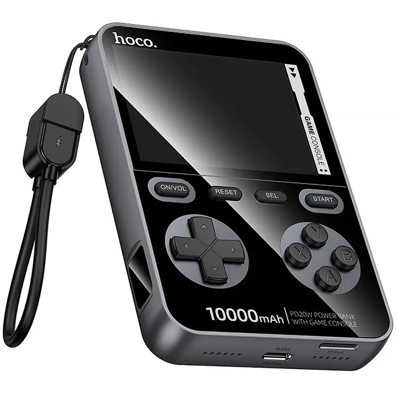 Портативное ЗУ Power Bank Hoco Q47 Shine PD20W with cable + Game Console 10000 mAh Metal gray - фото 4