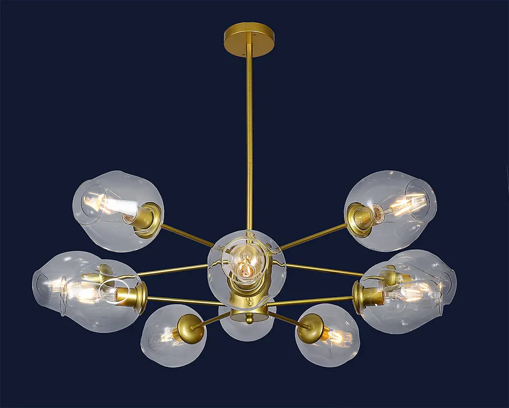 Люстра стельова Levistella 7526035-10 GD+CL, E27, сучасний стиль, 10 ламп, золото + прозорий, для дому - фото 2