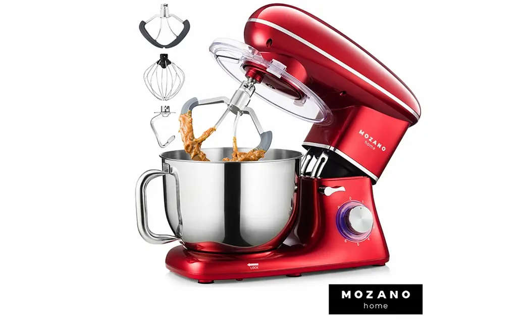 Кухонний комбайн Mozano професійний тістоміс Kitchen Machine 2300 Вт чаша 6,2 л Red Кулінарна книга в подарунок - фото 7