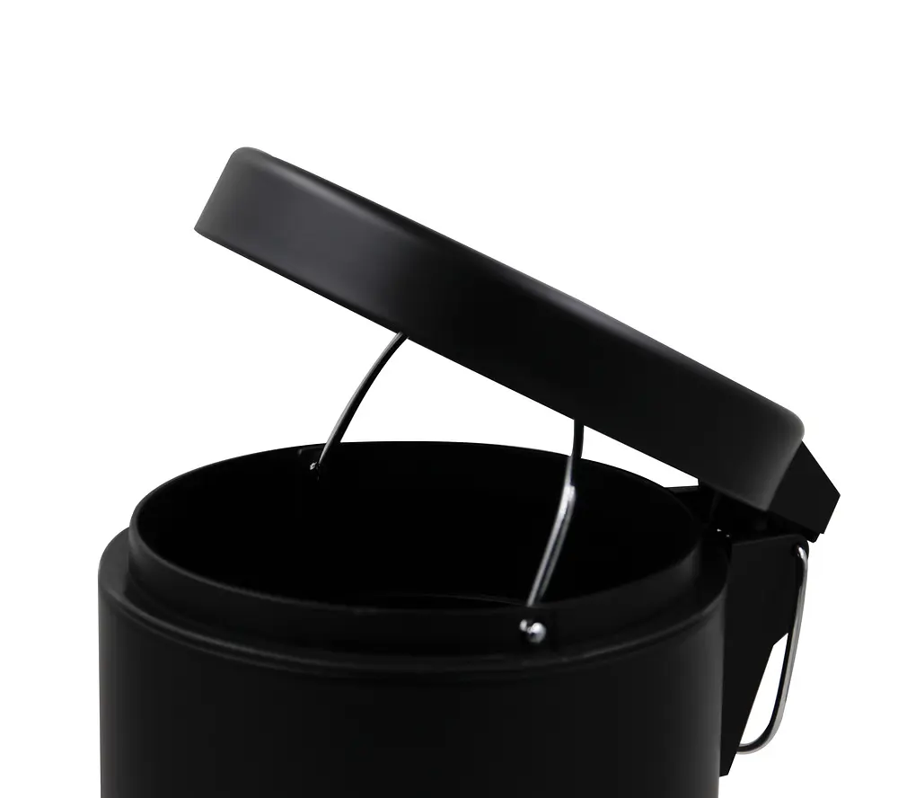Відро для сміття кругле Zerix Solo-TC0105 5 л чорний black ZX5898, Чорний матовий - фото 9