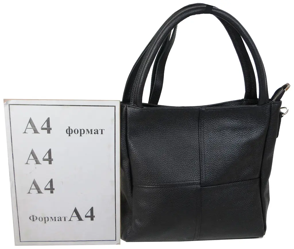 Жіноча шкіряна сумка на двох ручках Borsacomoda 853.023 Чорна - фото 10