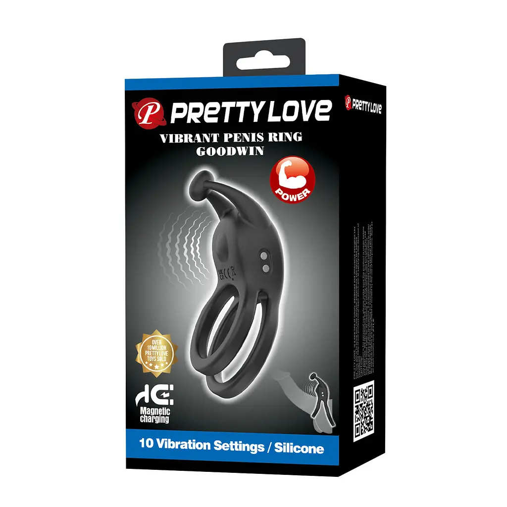 Эрекционное кольцо Pretty Love Goodwin Vibrating Double Penis Ring BI-210222 103652 - фото 10