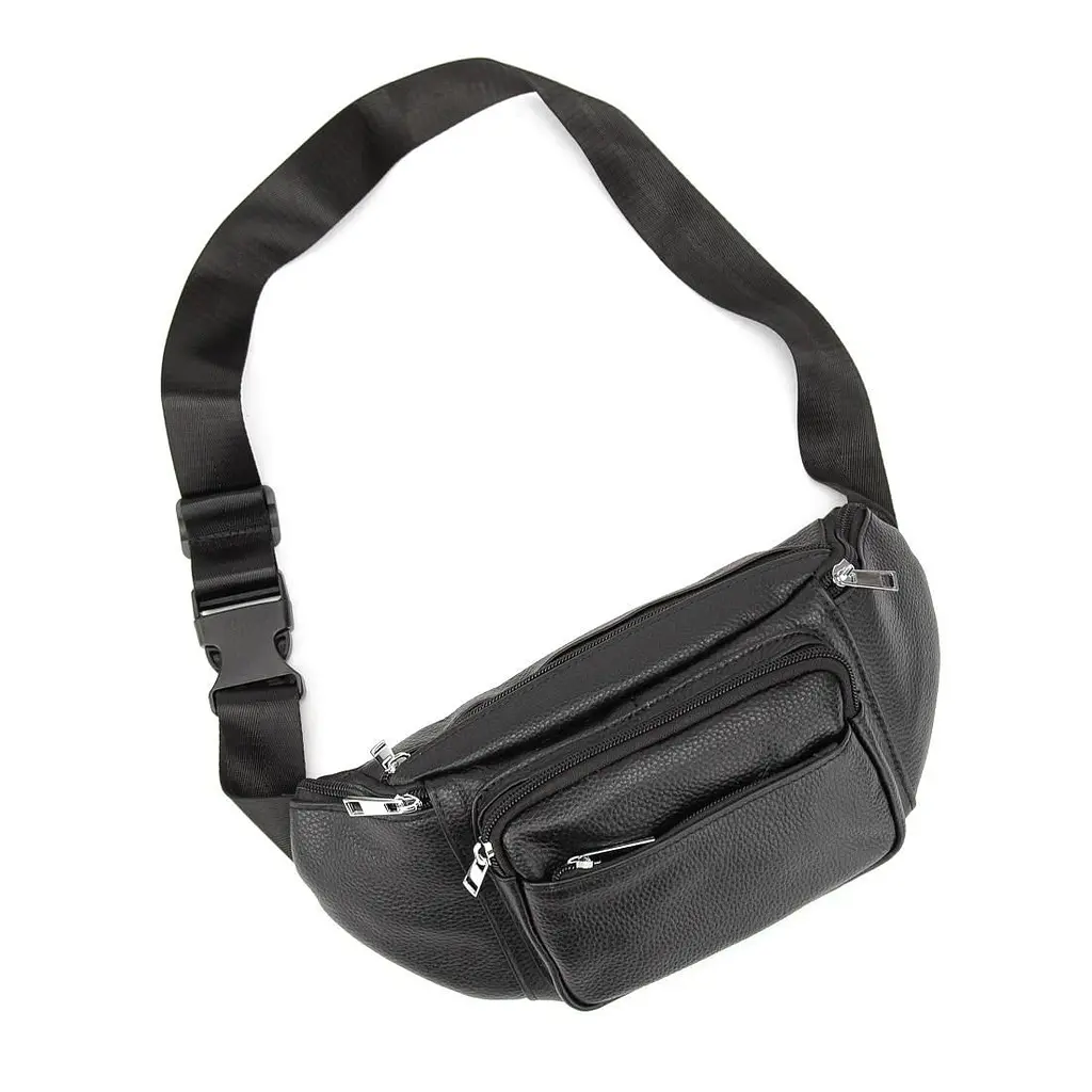 Містка шкіряна сумка на пояс чорна Tiding Bag M56-2030A - фото 8