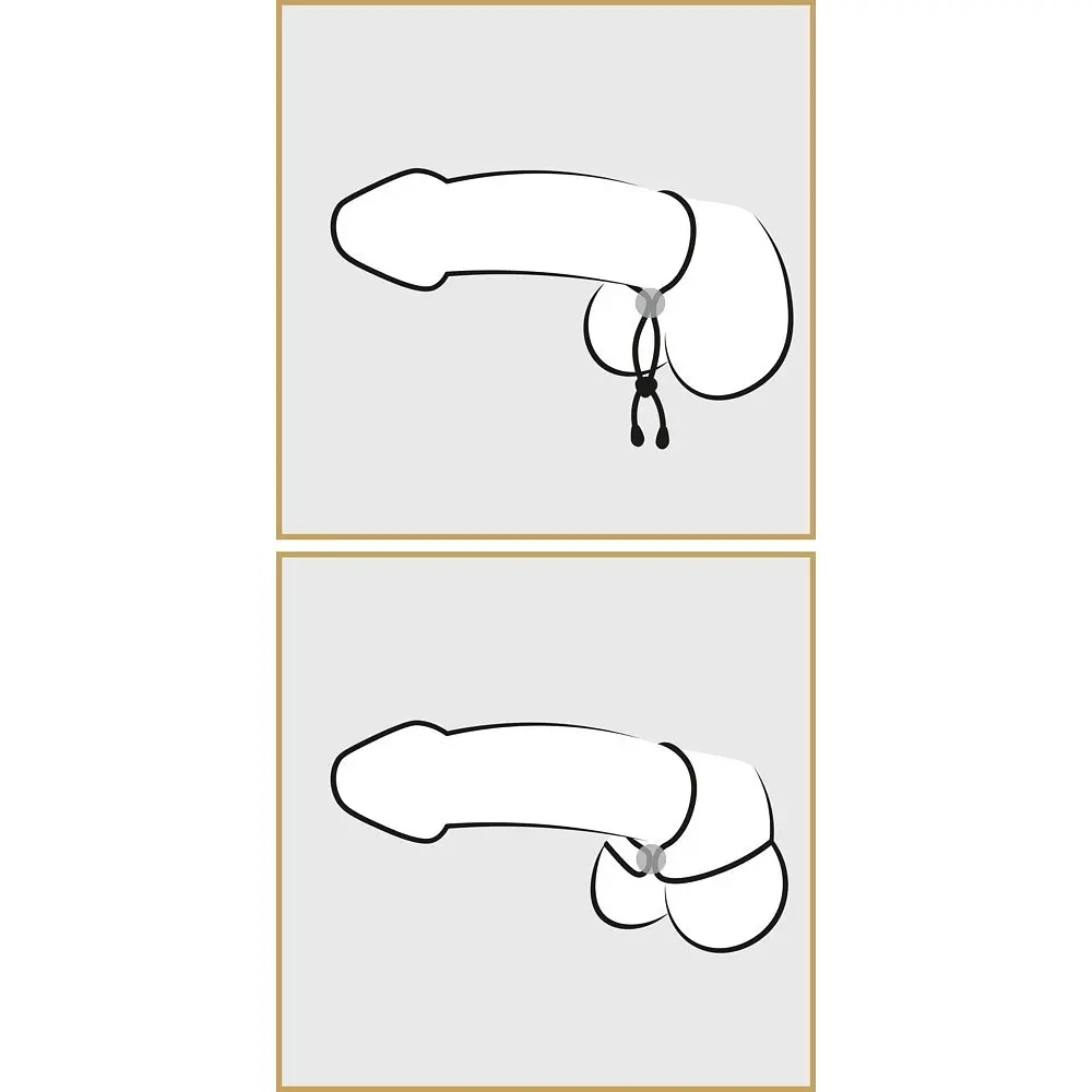 Ерекційна петля Orion Bad Kitty Double Loop Penis- und Hodenring, 28 см (чорний) - фото 4