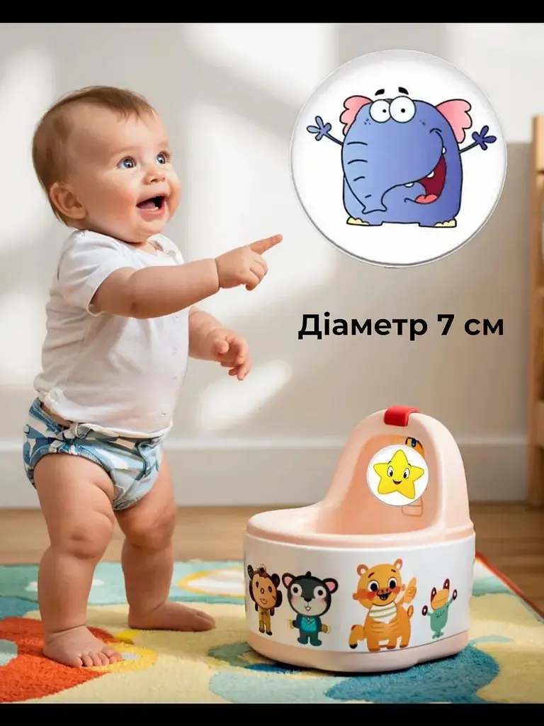 Наліпки для привчання дитини до горщику дитячі наліпки в горщик унітазу туалету стикери термоактивні що проявляються від тепла - фото 8