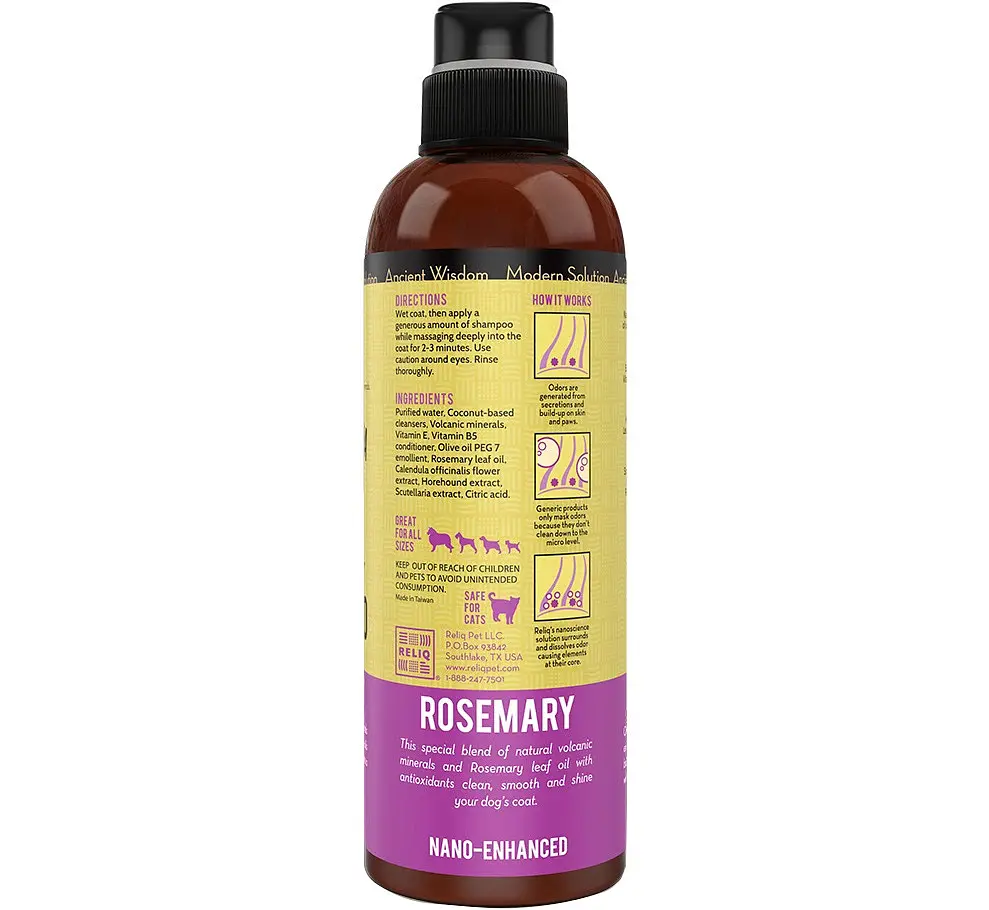 Шампунь для собак та котів Reliq Mineral Rosemary Shampoo з олією розмарину 500 мл S500-RMY - фото 2