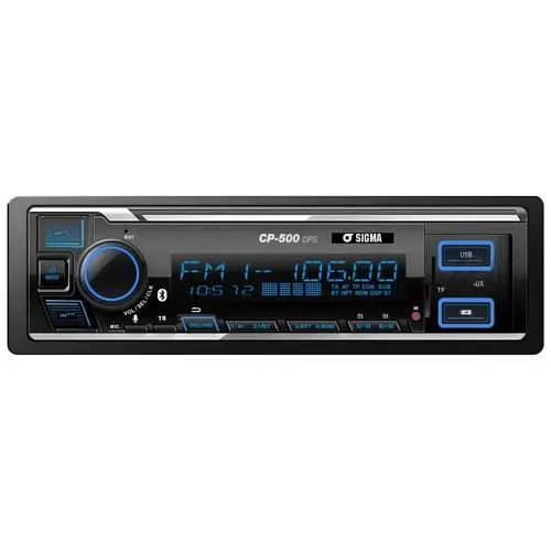 Автомагнітола SIGMA SP-500BT RGB APP USB, 1 Din, bloetooth, підсвічування RGB