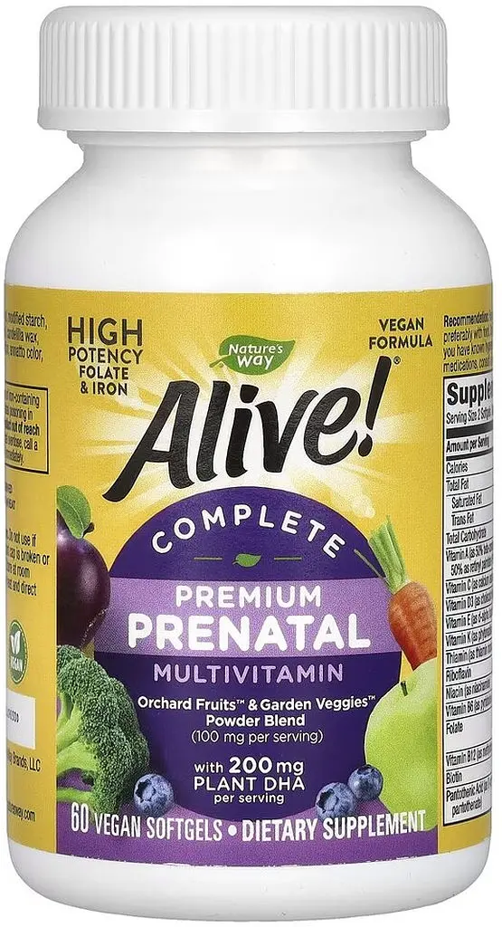 Комплекс для здоров'я матері та дитини Nature's Way Alive! Premium Prenatal, 60 капсул - фото 2