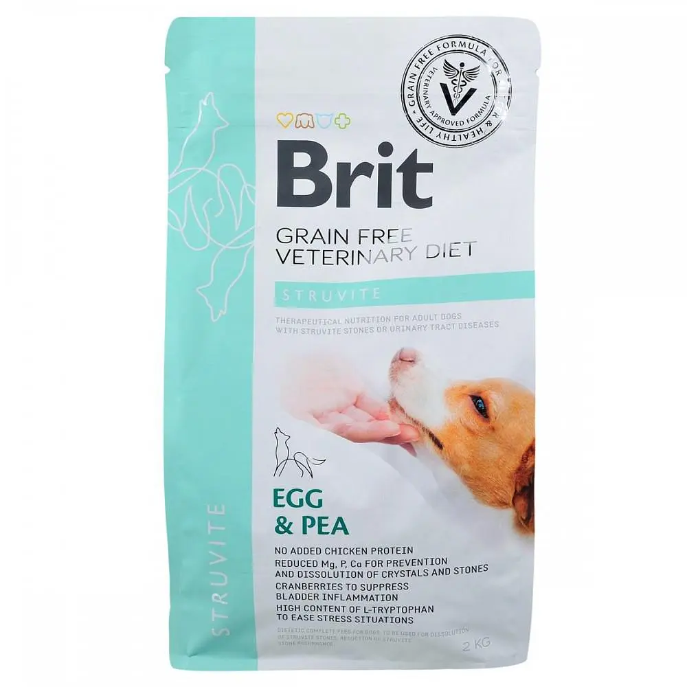 Сухой корм Brit GF VetDiets Dog Struvite 2 кг для собак при мочекаменной болезни (яйцо, индейка, горох) - фото 3