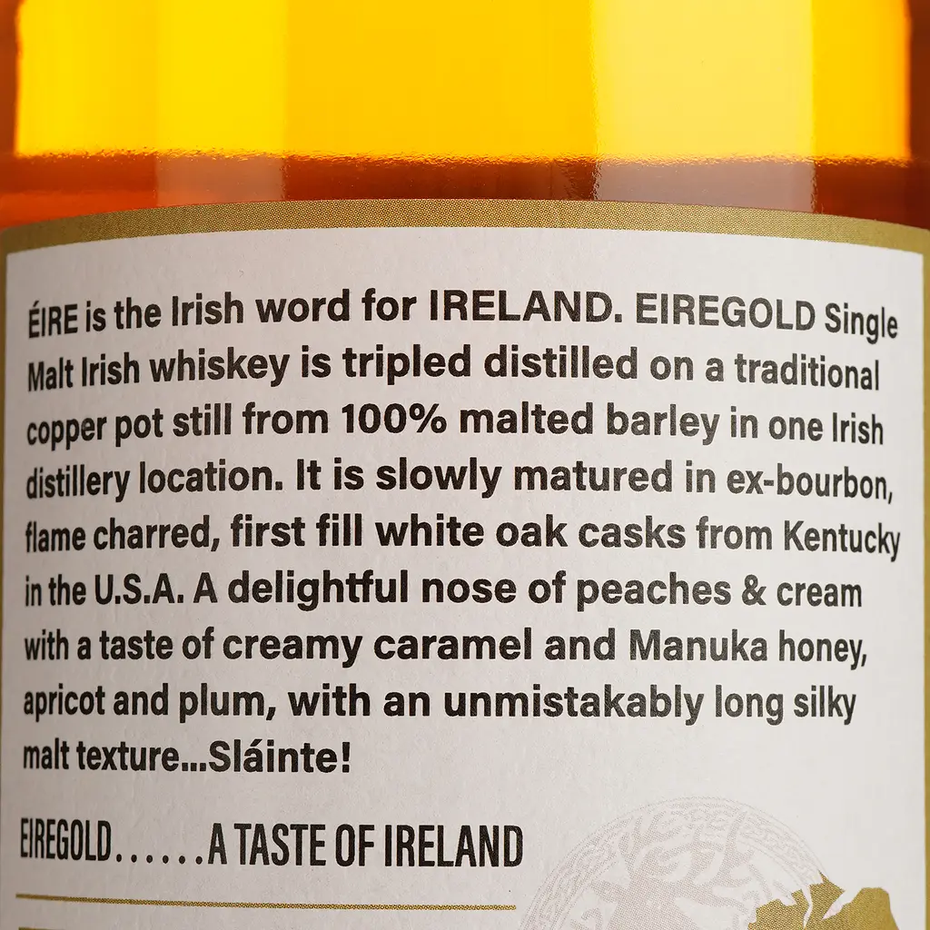 Виски Eiregold Special Reserve Single Malt Irish Whiskey, 40%, 0,7 л - фото 5
