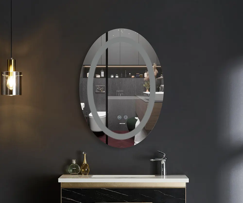 Дзеркало Mixxus Plain MV03-50x70 (LED Touch, антизапотівання, димер, регулювання яскравості) MI6664 - фото 3