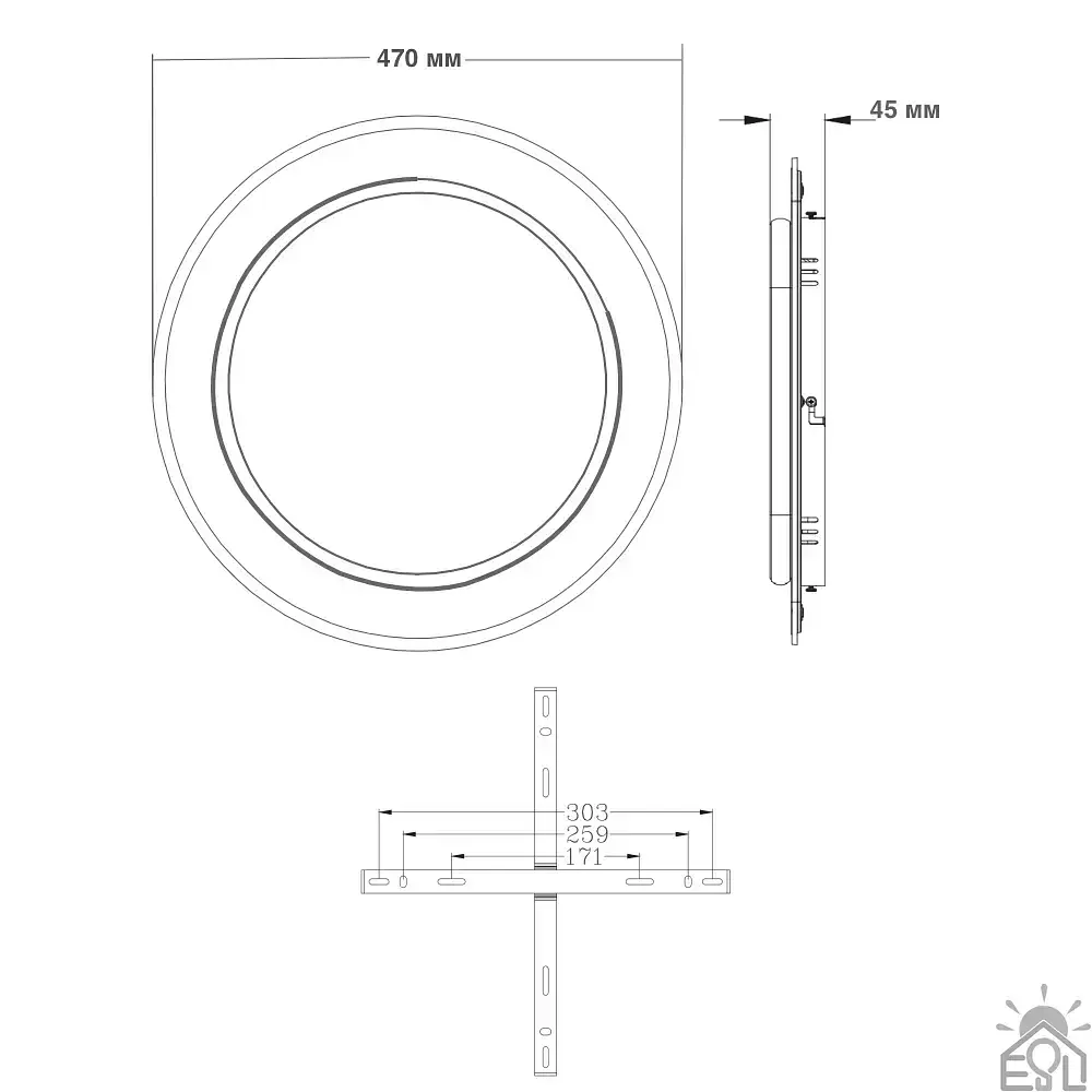 Світлодіодна люстра VEGA DUAL 2R 75 Вт 450×53 мм Чорно-Біла ESLLSE - фото 5