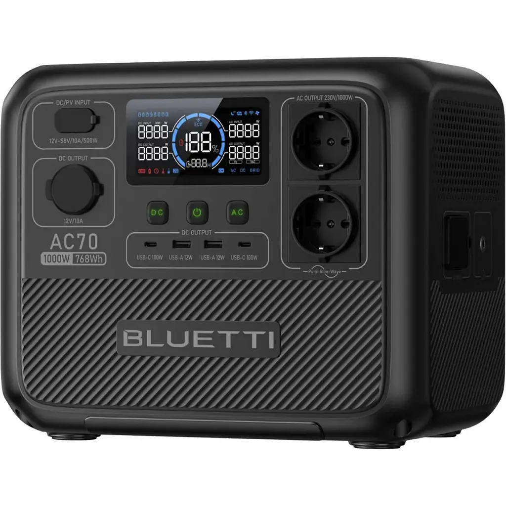 Зарядна станція Bluetti AC70 768Wh 218333mAh 1000W (PB931583) - фото 3