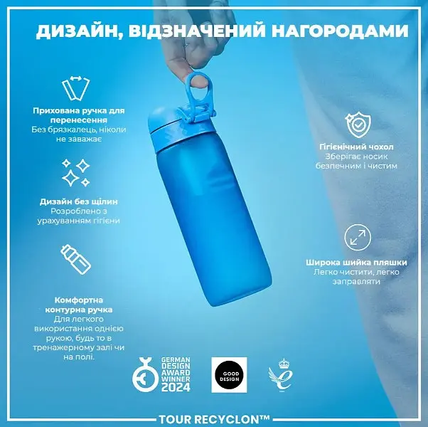 Бутылка для воды ION8 750 мл (ЭКО бутылка) BPA Free Blue (I8RF750BLU) - фото 4