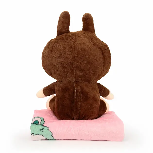 Мягкая игрушка-плед и подушка 3 в 1 Лабубу 50 см Коричневый Colorful Home LAB2BR - фото 3