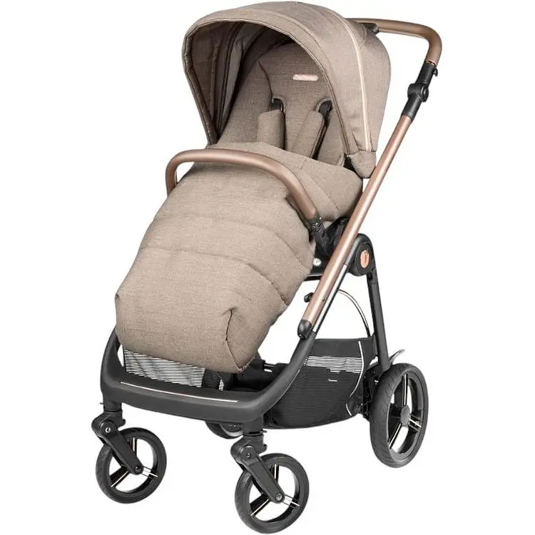 Коляска Peg-Perego Veloce Belvedere Mon Amour 2 в 1 с подставкой к люльке розовое золото - фото 2