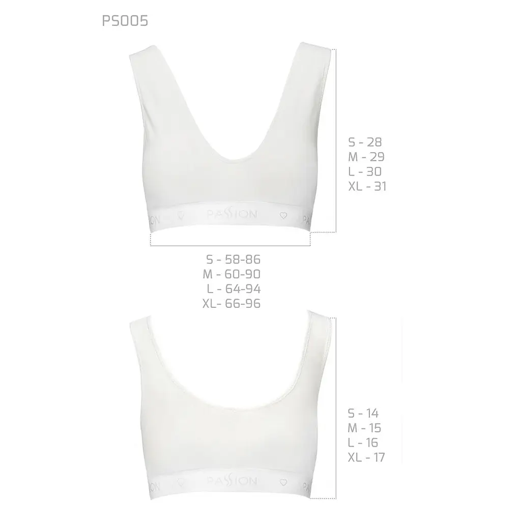 Спортивний топ з еластичної бавовни Passion PS005 TOP XL, white - фото 6