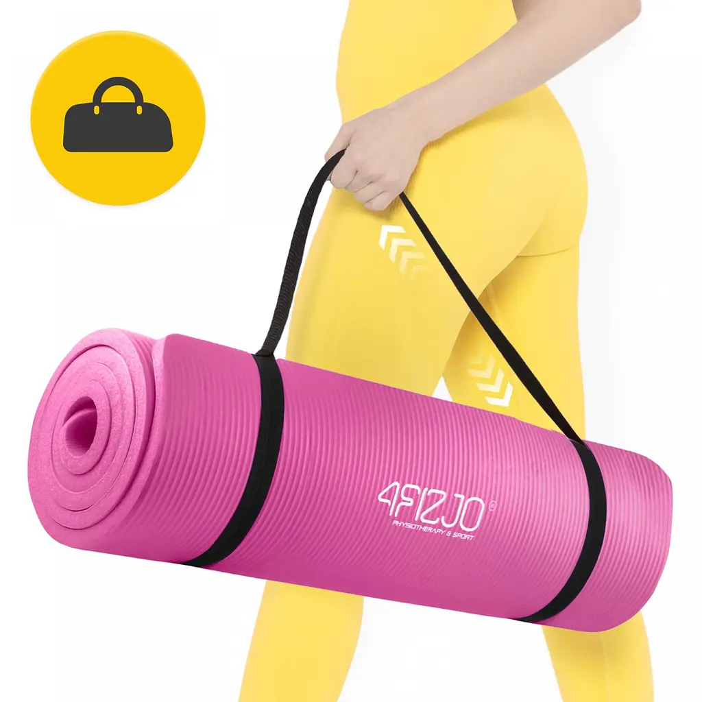 Килимок (мат) спортивний 4FIZJO NBR 180 x 60 x 1.5 см для йоги та фітнесу Pink (P-5905973405669) - фото 8