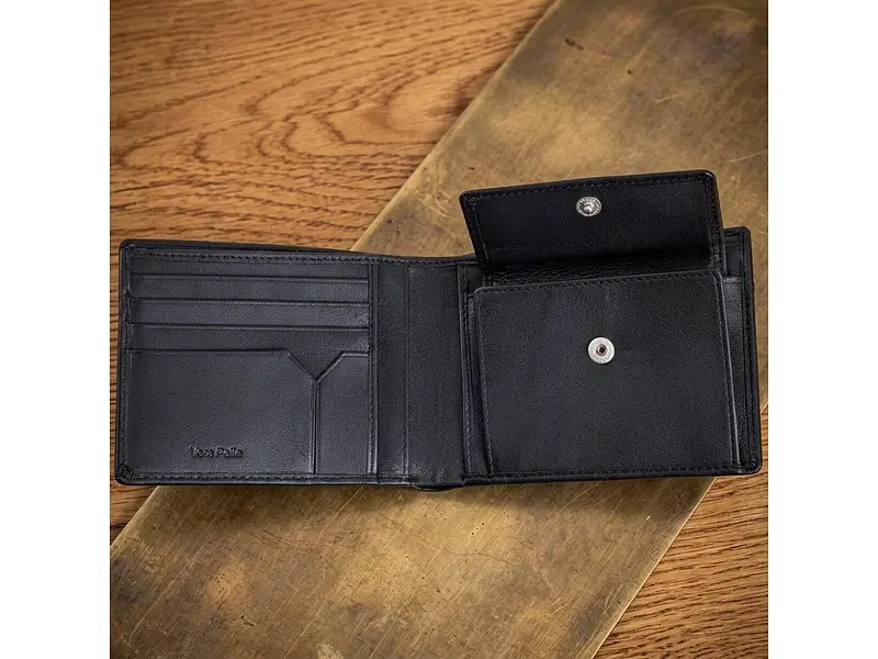 Чоловічий портмоне натуральна шкіра Cortina 5013 nero Чорне 12,5x9,5x1,5 см TONY PEROTTI acs0032389 - фото 5