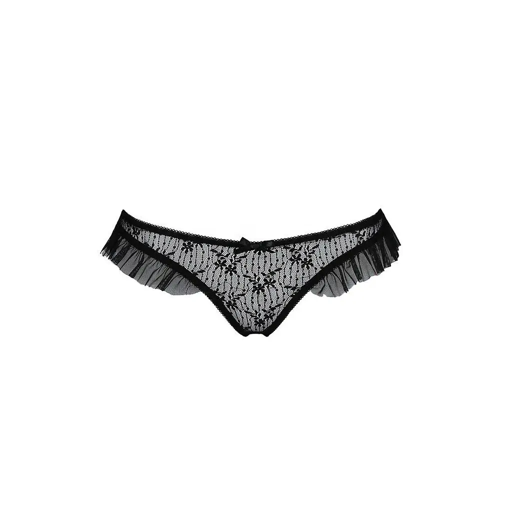 Трусики с оборками DONIA THONG black - Passion Exclusive L/XL - фото 5