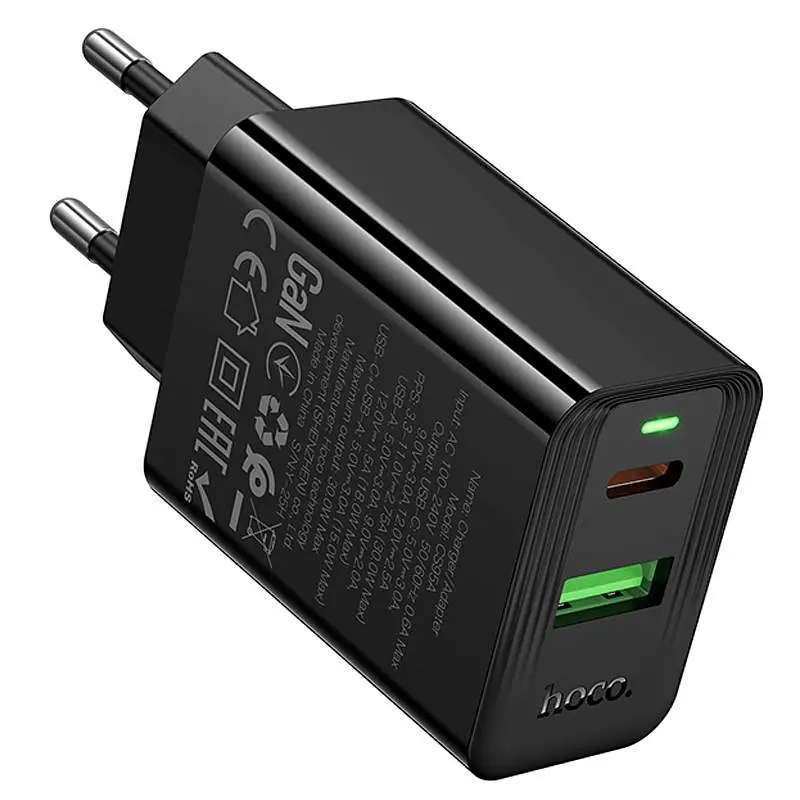 СЗУ Hoco CS95A Leader PD30W+QC3.0 (1USB-A/1C) Black - фото 5