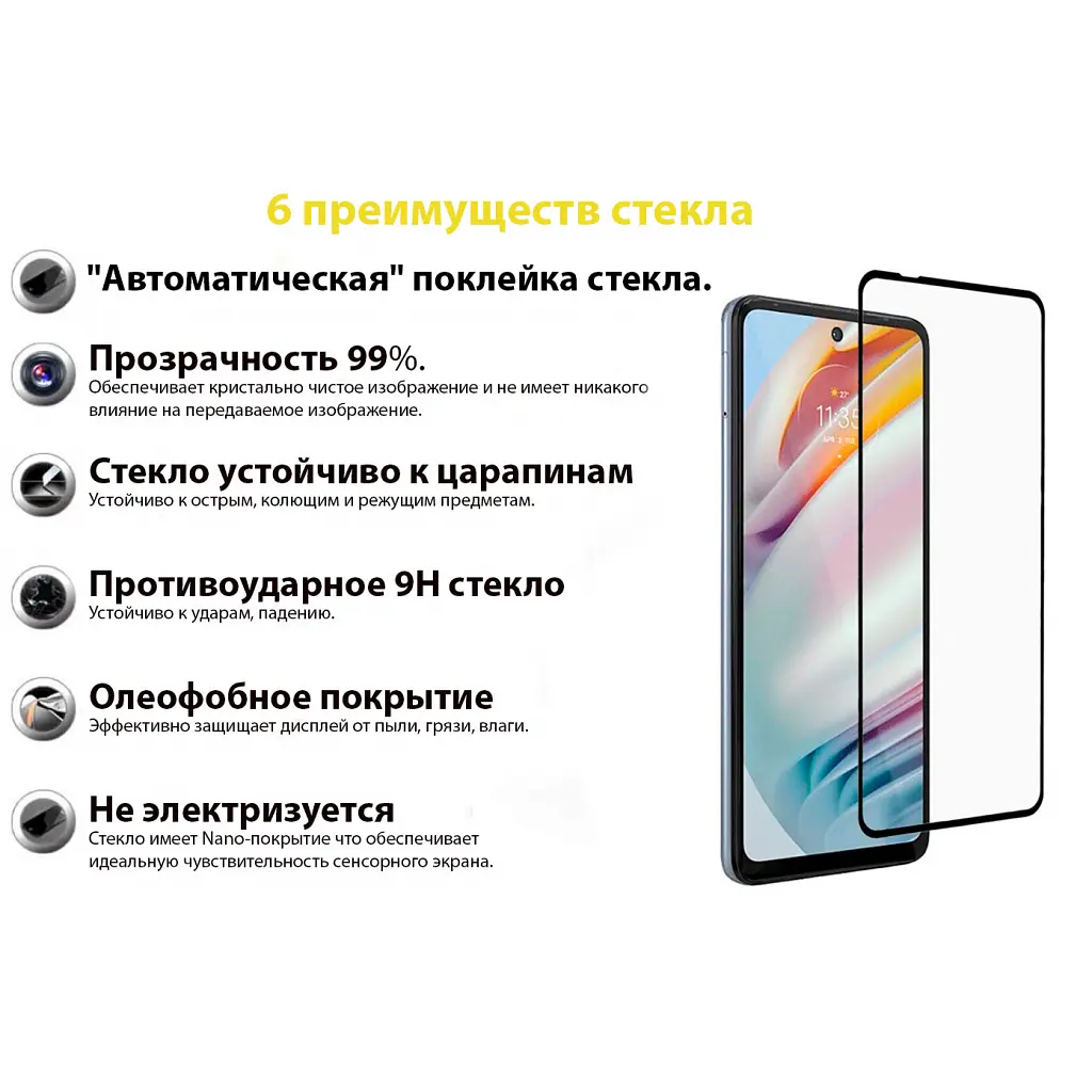 Скло захисне BeCover Motorola Moto G60 / G60s Black (706899) - фото 3