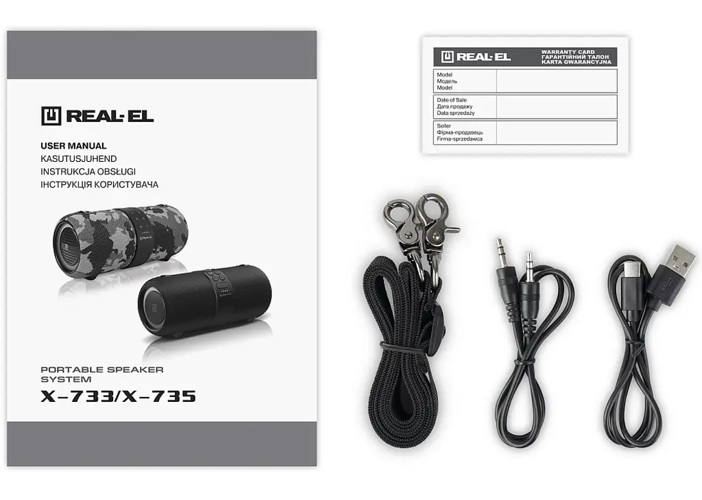 Портативная колонка REAL-EL RX733 24W Bluetooth TWS, RGB, Haki - фото 8