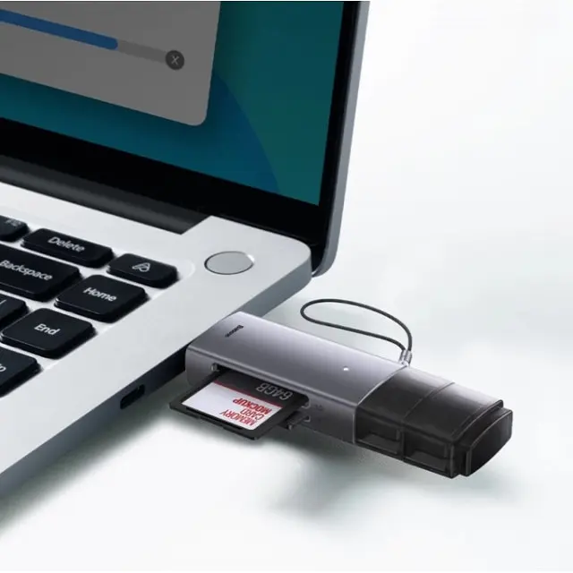 Картрідер Baseus Lite Series USB-A & Type-C to SD and TF Card Reader сірий - фото 4
