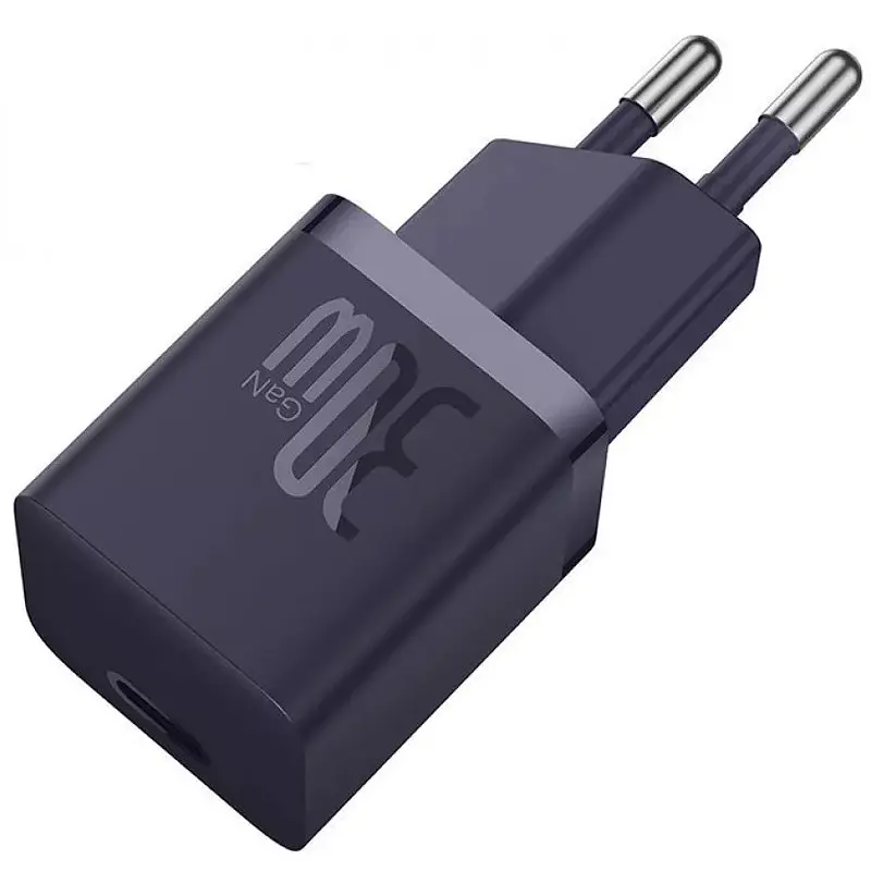 МЗП Baseus GaN5 Fast Charger (mini) 30W (1USB-C) + кабель Type-C to Type-C (P10110902) Midnight Purple - фото 4