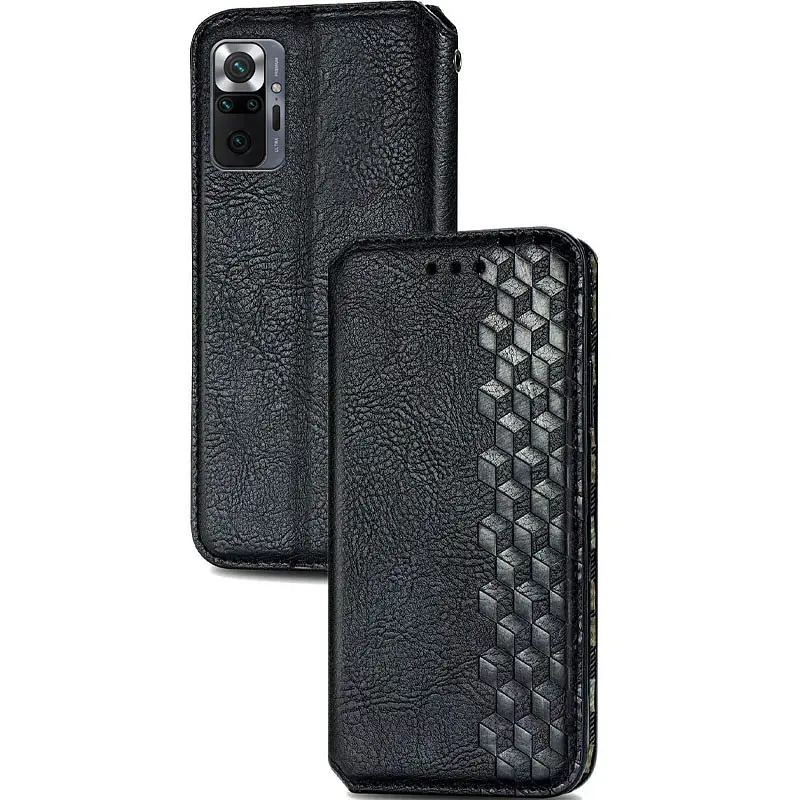 Шкіряний чохол-книжка GETMAN Cubic (PU) для Xiaomi Redmi Note 10 Pro / 10 Pro Max Чорний - фото 4