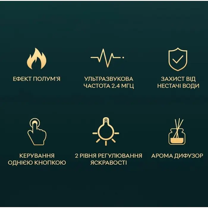 Ночник увлажнитель воздуха черный с имитацией пламени аромадифузор 180 мл - фото 2